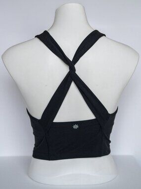 Athleta Limited Edition Conscious Twist Crop Bra in Black